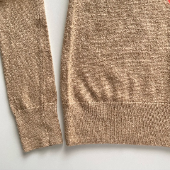 J.Crew Factory Camel Sweater Orange Heart Wool Blend Valentine’s Day Women’s XS - Picture 6 of 11
